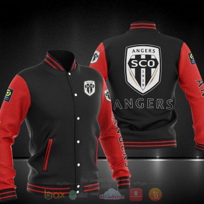 Angers SCO Black Red Baseball Jacket