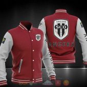 Angers SCO Maroon White Baseball Jacket