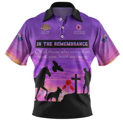Australia Anzac Day Polo Shirt - In remembrance of all those who served on foot paw hoof and wing Polo Shirt
