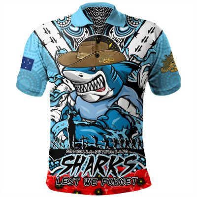 Cronulla-Sutherland Sharks Polo Shirt Ripped Legacy Of The Game The ANZAC Spirit Lives On