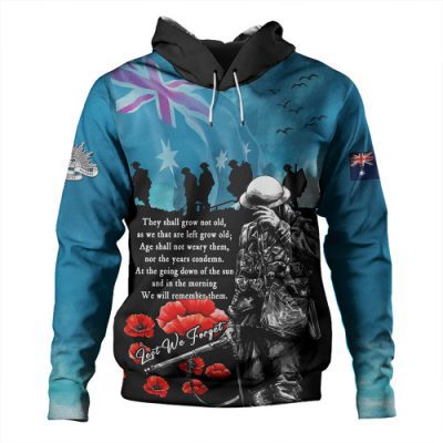 Australia Hoodie Anzac Day Blue Horizon Of Sacrifice