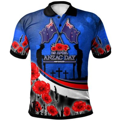 Anzac Day NZ Australia Polo Shirt - Poppies Flowers KID