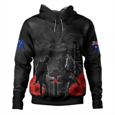 Australia Hoodie Anzac Lest We Forget Light Horse Design