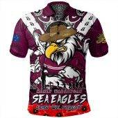 Manly Warringah Sea Eagles Polo Shirt Ripped Legacy Of The Game The ANZAC Spirit Lives On