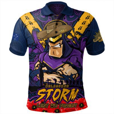 Melbourne Storm Polo Shirt Ripped Legacy Of The Game The ANZAC Spirit Lives On