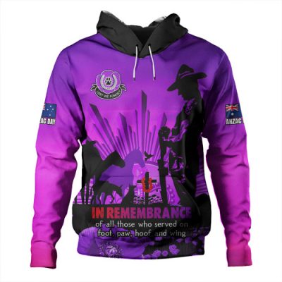 Australia Hoodie Anzac Day Animal Companions Forever Remembered