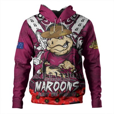 Queensland Maroons Hoodie Ripped Legacy Of The Game The ANZAC Spirit Lives On
