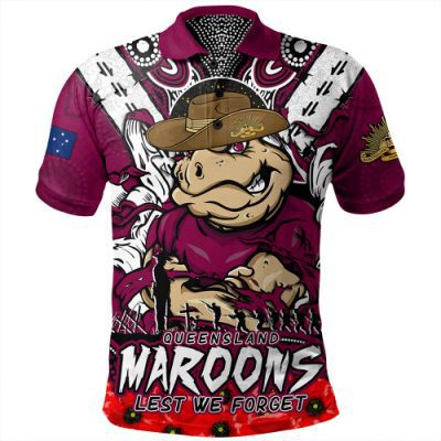 Queensland Maroons Polo Shirt Ripped Legacy Of The Game The ANZAC Spirit Lives On