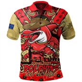 Redcliffe Dolphins Polo Shirt Ripped Legacy Of The Game The ANZAC Spirit Lives On