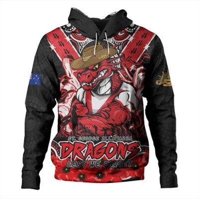 St. George Illawarra Dragons Hoodie Ripped Legacy Of The Game The ANZAC Spirit Lives On