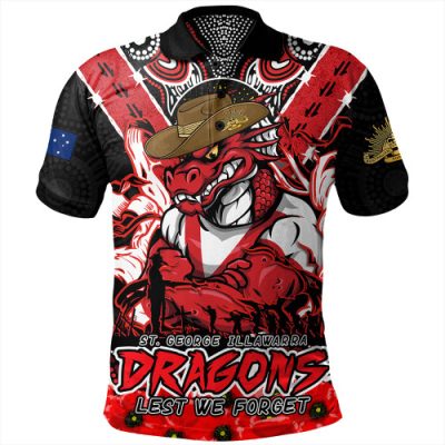 St. George Illawarra Dragons Polo Shirt Ripped Legacy Of The Game The ANZAC Spirit Lives On
