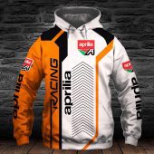 Aprilia Orange White Pullover Hoodie