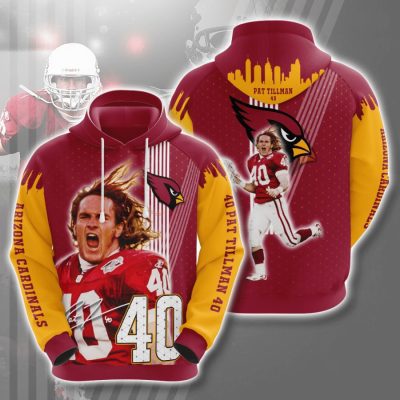 NFL Arizona Cardinals Pat Tillman Red Yellow Pullover Hoodie