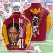NFL Arizona Cardinals Kenyan Drake Red Yellow Pullover Hoodie
