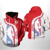 NBA Atlanta Hawks White Red Highway Pullover Hoodie