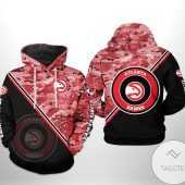 NBA Atlanta Hawks Red Black Camo Pullover Hoodie