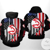 NBA Atlanta Hawks US Flag Scratch Pullover Hoodie
