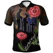 Australia Anzac Day Polo Shirt - Custom Lest We Forget With Poppies Flowers Watercolor Style Polo Shirt