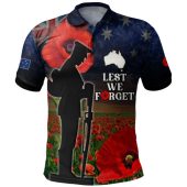 Australia Polo Shirt - Custom Anzac Day Lest We Forget Red Poppies