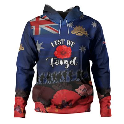 Australia Hoodie - Anzac Day Soldier With Poppies Flowers