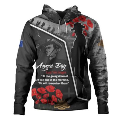 Australia Anzac Hoodie - Australia Remember with Aboriginal Inspired Patterns Hoodie