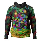 Australia Hoodie - Australia Rainbow Snake And Tree Aboriginal Style