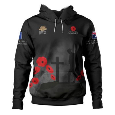 Australia Anzac Day Hoodie - Australia Remember Black Hoodie