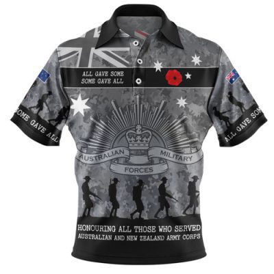 Australia Anzac Day Polo Shirt - Australia and New Zealand Warriors All gave some Some Gave All Black Polo Shirt