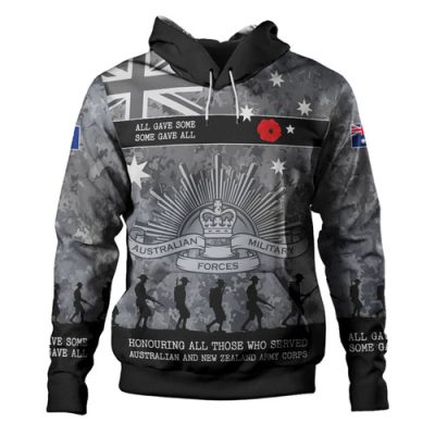 Australia Anzac Day Hoodie - Australia and New Zealand Warriors All gave some Some Gave All Black Hoodie