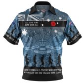 Australia Anzac Day Polo Shirt - Australia and New Zealand Warriors All gave some Some Gave All Blue Polo Shirt