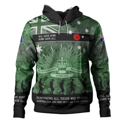 Australia Anzac Day Hoodie - Australia and New Zealand Warriors All gave some Some Gave All Green Hoodie