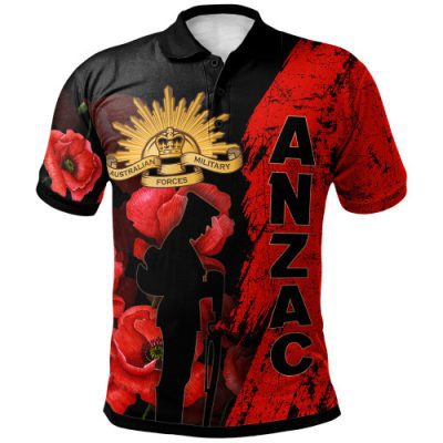 Australia Anzac Day Polo Shirt - Anzac Poppy
