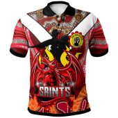 St. George Illawarra Dragons Naidoc Polo Shirt - Aboriginal Inspired Polo Shirt