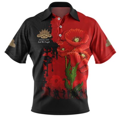 Australia Anzac Day Custom Polo Shirt - Australian And New Zealand Warriorsers In Flanders Fields Poppy Flowers V2 Polo Shirt