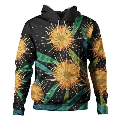 Australia Flowers Aboriginal Hoodie - Australian Yellow Hakea Flower Art Hoodie