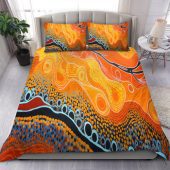 Australia Aboriginal Bedding Set - Indigenous Aboriginal Art Dot Color Bedding Set