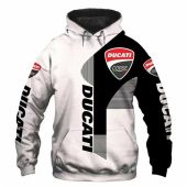 Ducati White Black Pullover Hoodie V1