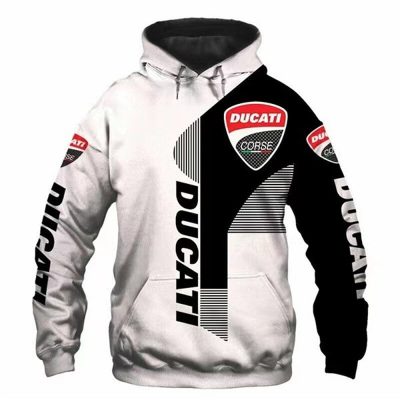 Ducati White Black Pullover Hoodie V1