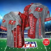 NFL Tampa Bay Buccaneers Custom Name Grey Red Baseball Jersey
