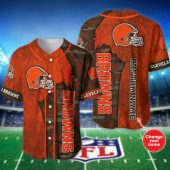 NFL Cleveland Browns Custom Name Orange Baseball Jersey