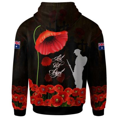 Australia Anzac Hoodie - Remembrance Poppy Flowers