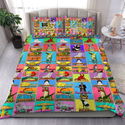 Australia Bedding Set - Australia's Iconic Big Things Postage Stamps Style Bedding Set