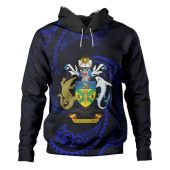 Australia South Sea Islanders Hoodie - Solomon Islands Blue Tribal Wave Pattern Hoodie