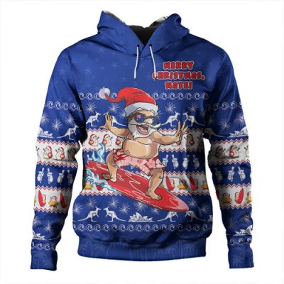 Australia Hoodie Merry Christmas Mate Surf's Up Santa