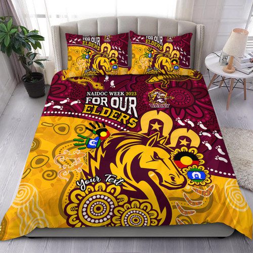 Brisbane Broncos Naidoc Week Custom Bedding Set - Bronx For Our Elders Aboriginal Inspired Bedding Set Brisbane Broncos Naidoc Week Custom Bedding Set - Bronx For Our Elders Aboriginal Inspired Bedding Set