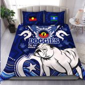 Canterbury-Bankstown Bulldogs Naidoc Week Custom Bedding Set - For Our Elders Doggies Aboriginal Inspired Bedding Set