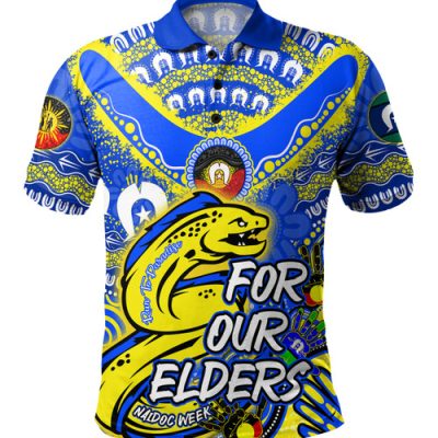 Parramatta Eels Naidoc Week Custom Polo Shirt - For Our Elders Run to Paradise Polo Shirt