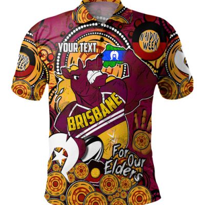 Brisbane Broncos Naidoc Week Custom Polo Shirt - Brisbane Broncos Naidoc Week For Our Elders Bronx for Life Sport Style Polo Shirt
