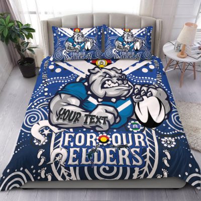 Canterbury-Bankstown Bulldogs Naidoc Week Custom Bedding Set - Bulldogs Naidoc For Our Elders Dot Art Style Bedding Set