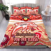 Redcliffe Dolphins Naidoc Week Custom Bedding Set - For Our Elders Home Jersey Bedding Set